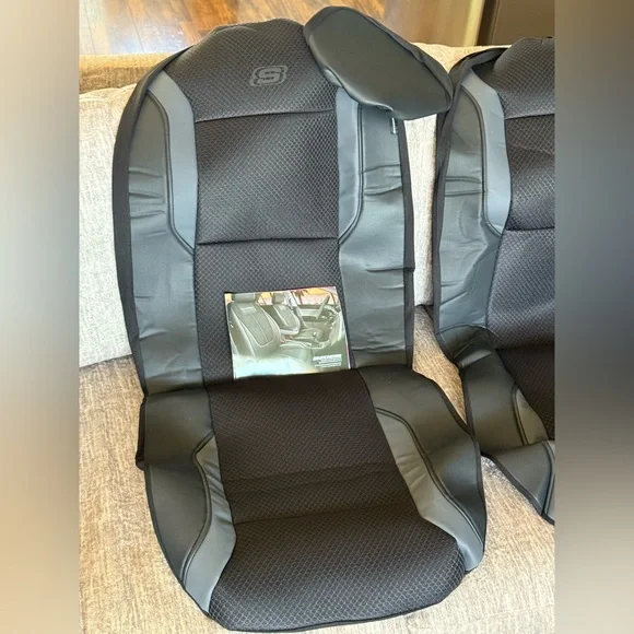Skechers Memory Foam comfort Black Car Seat Covers Front Seats - Picture 2 of 6